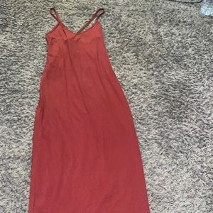 Red knee length dress
